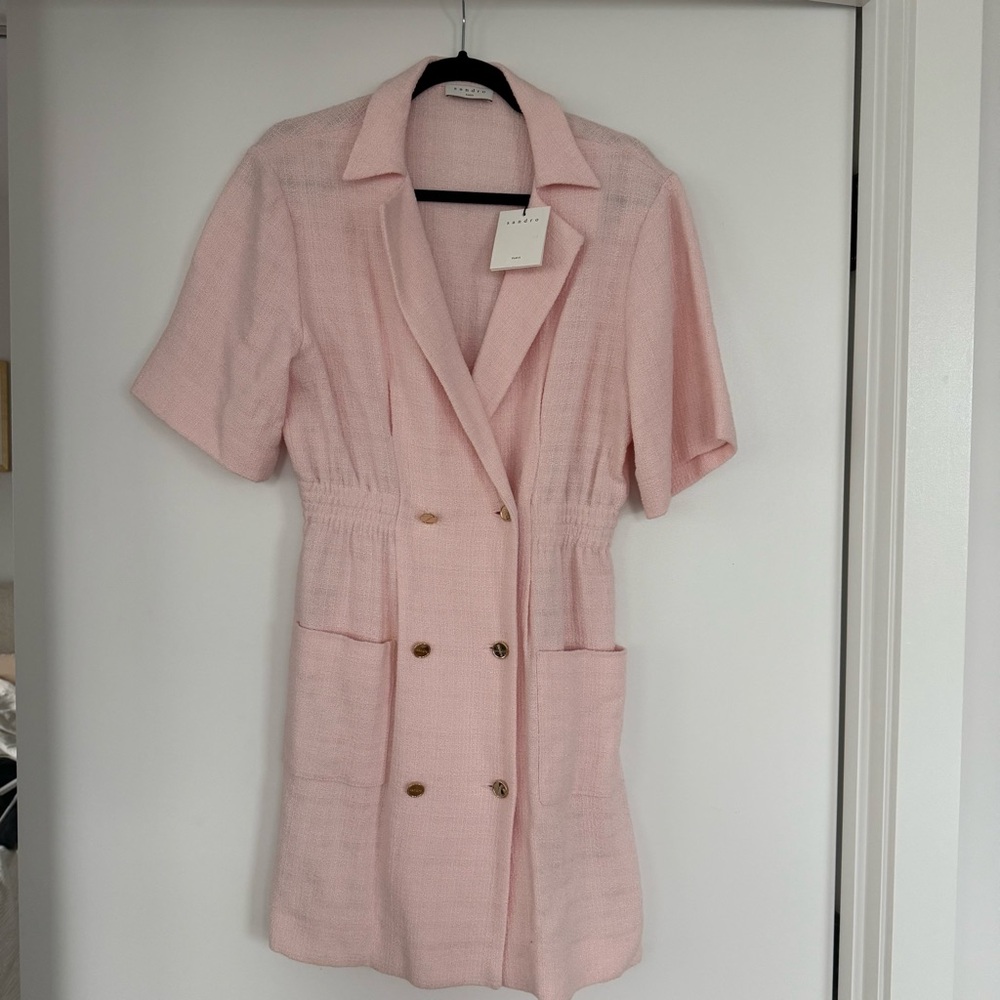 Sandro Blush Pink Textured Dress
